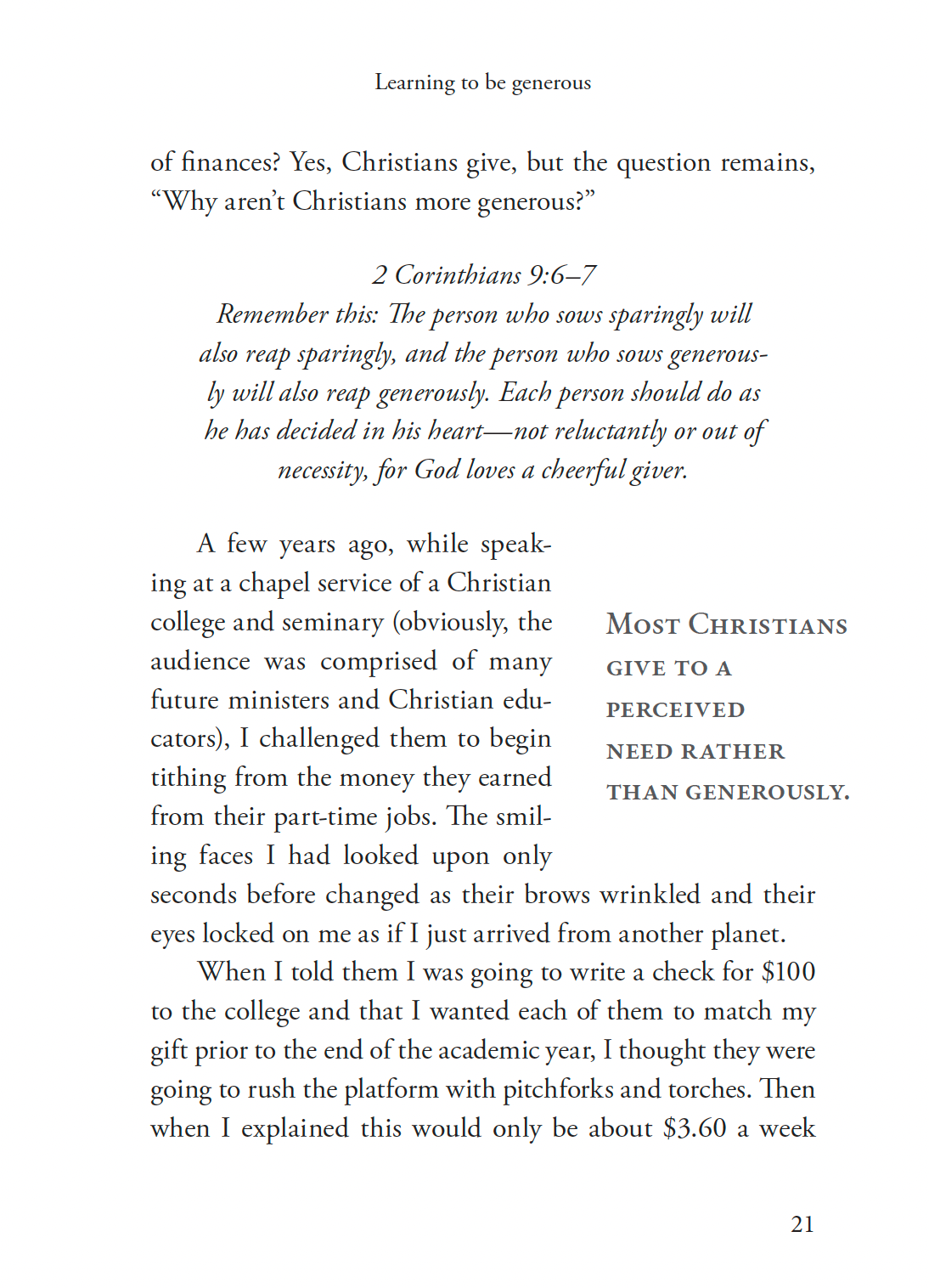 Growing Into Generosity