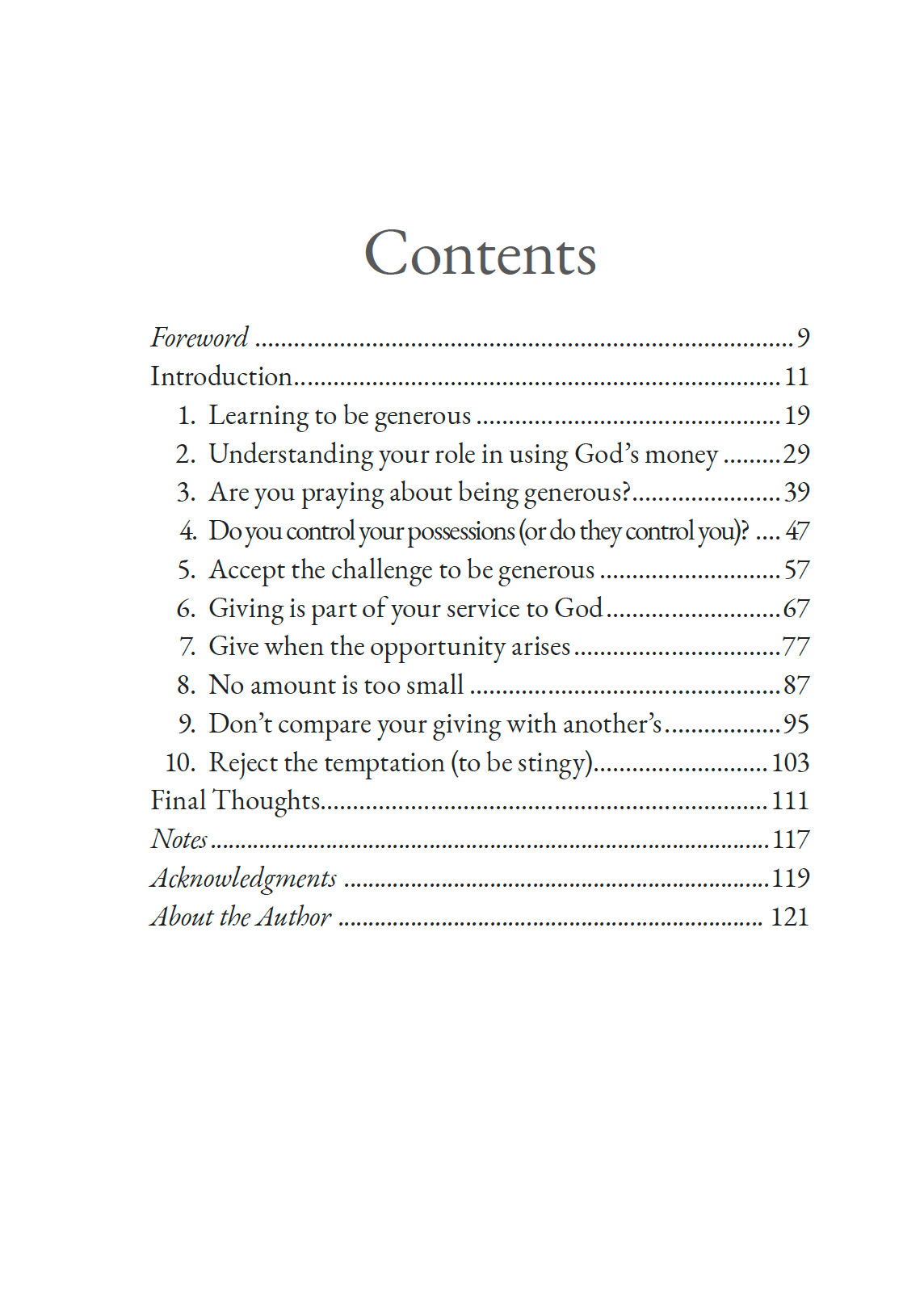 Growing Into Generosity