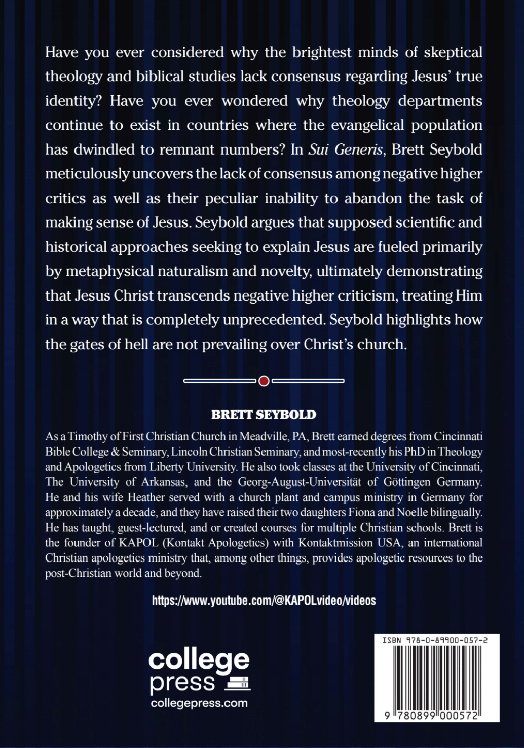 Sui Generis: How the Biblical Portrait of Jesus Still Stands after Three Centuries of Negative Higher Criticism