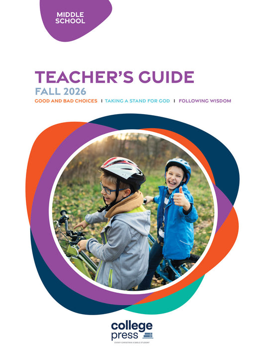 Teacher's Guide cover for middle school with two children on bikes and Reformation Press logo.