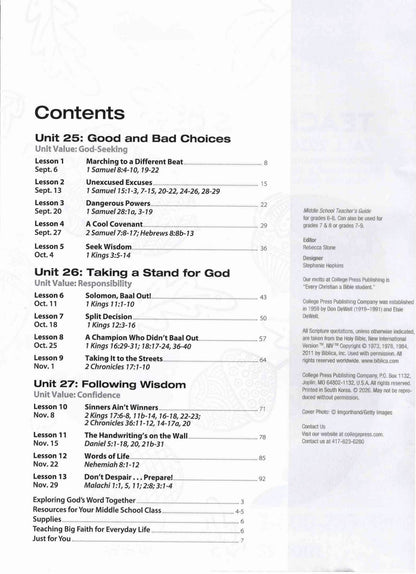 Middle School (6th-8th grade) Teacher's Guide