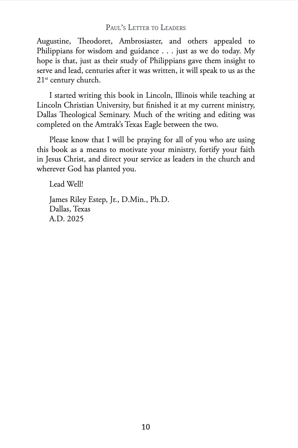 Paul's Letter To Leaders: Philippians for Elders and Deacons PRE-ORDER NOW! Releases 4/24/2025