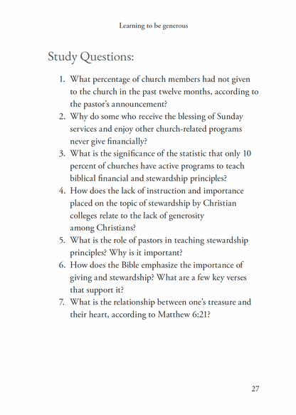 Growing Into Generosity