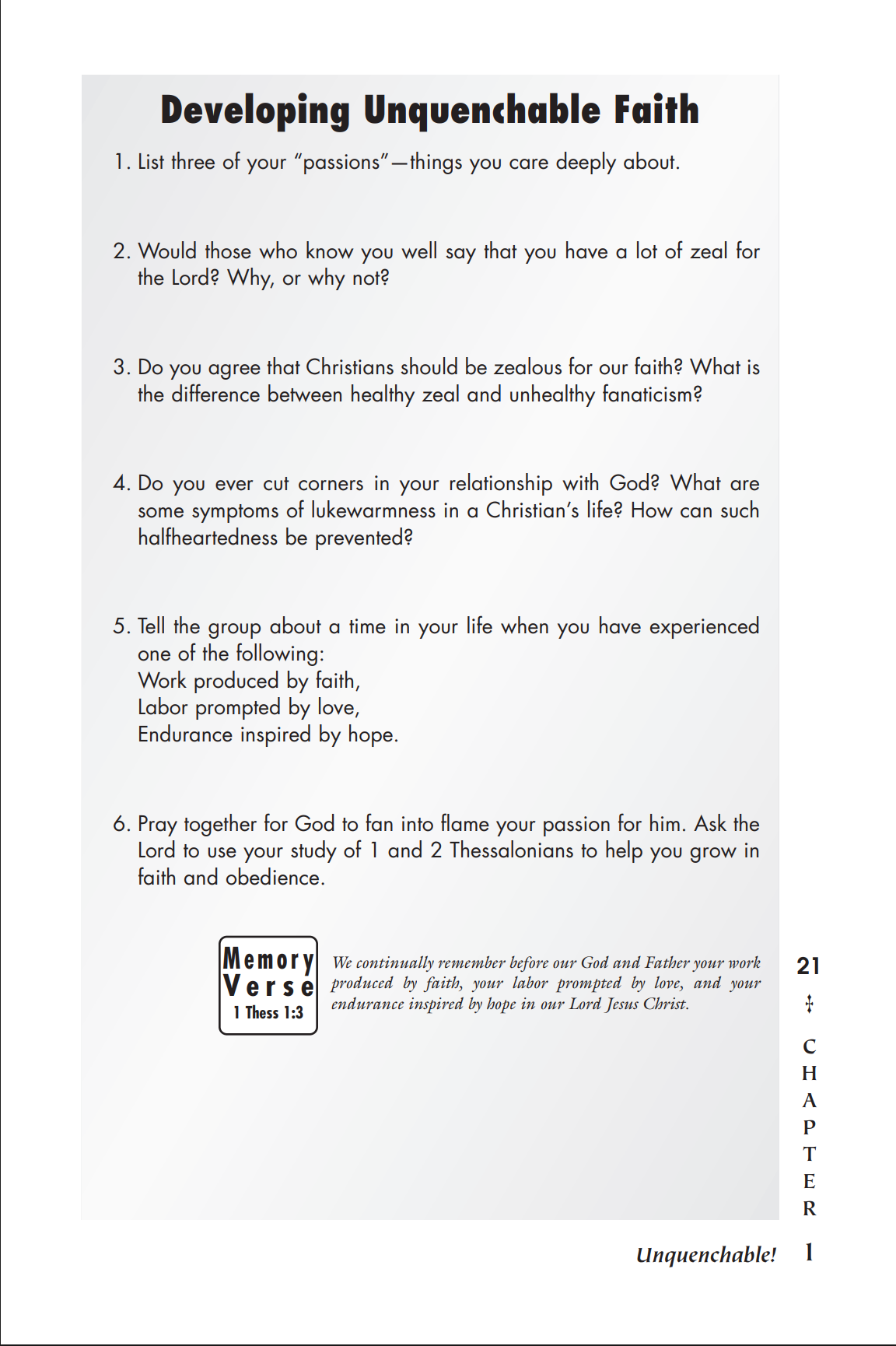 1 & 2 Thessalonians: Unquenchable Faith