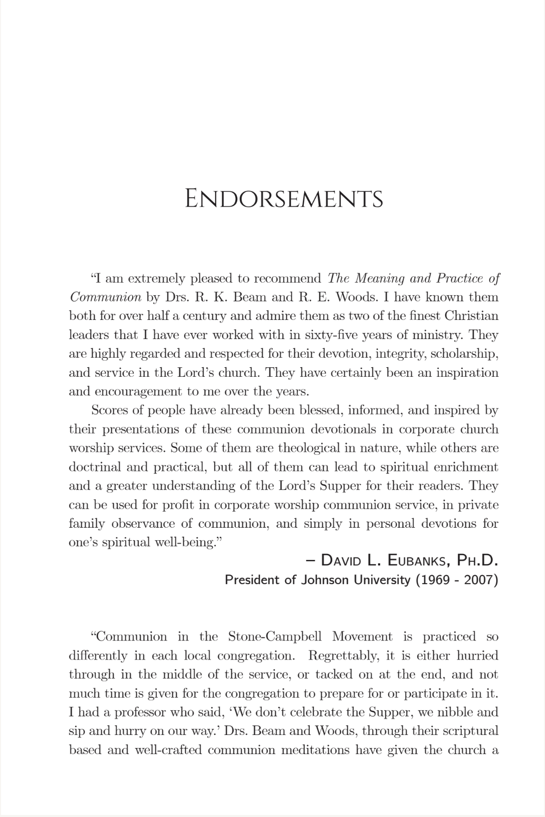 The Meaning and Practice of Communion