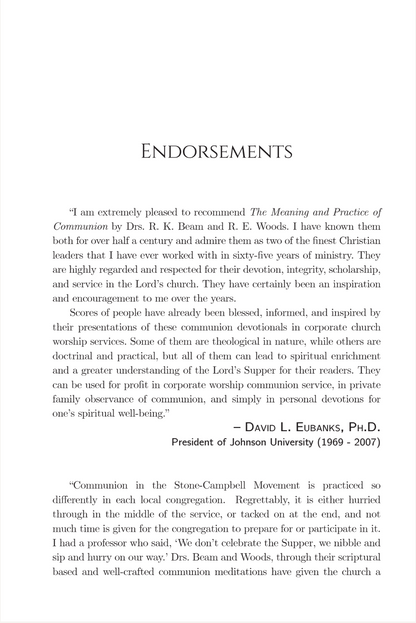 The Meaning and Practice of Communion