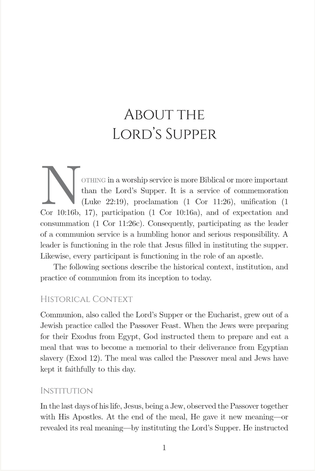The Meaning and Practice of Communion