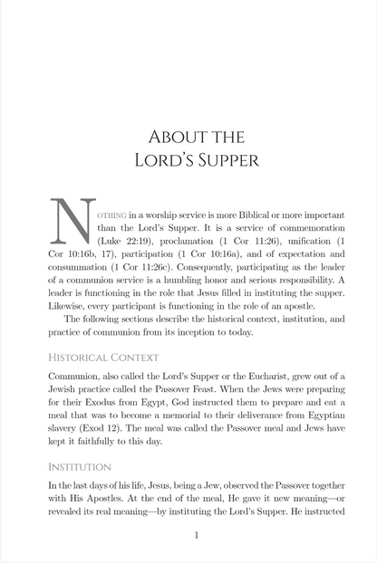 The Meaning and Practice of Communion