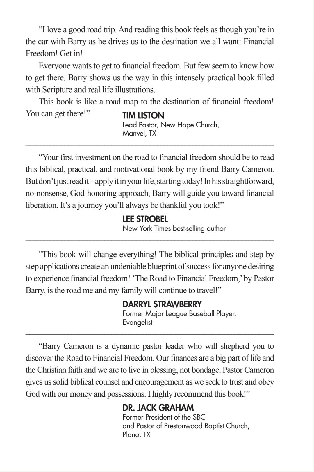 The Road to Financial Freedom