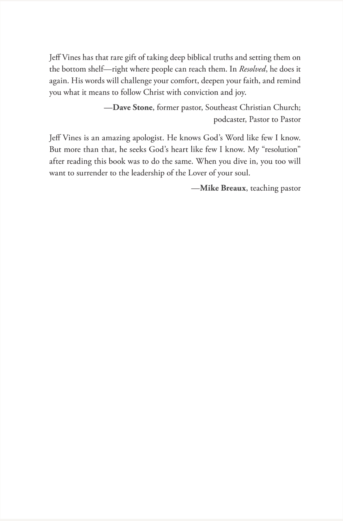 PRE-ORDER Resolved: 7 Resolutions Extraordinary Christ-Followers Make