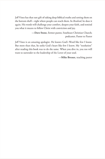 PRE-ORDER Resolved: 7 Resolutions Extraordinary Christ-Followers Make