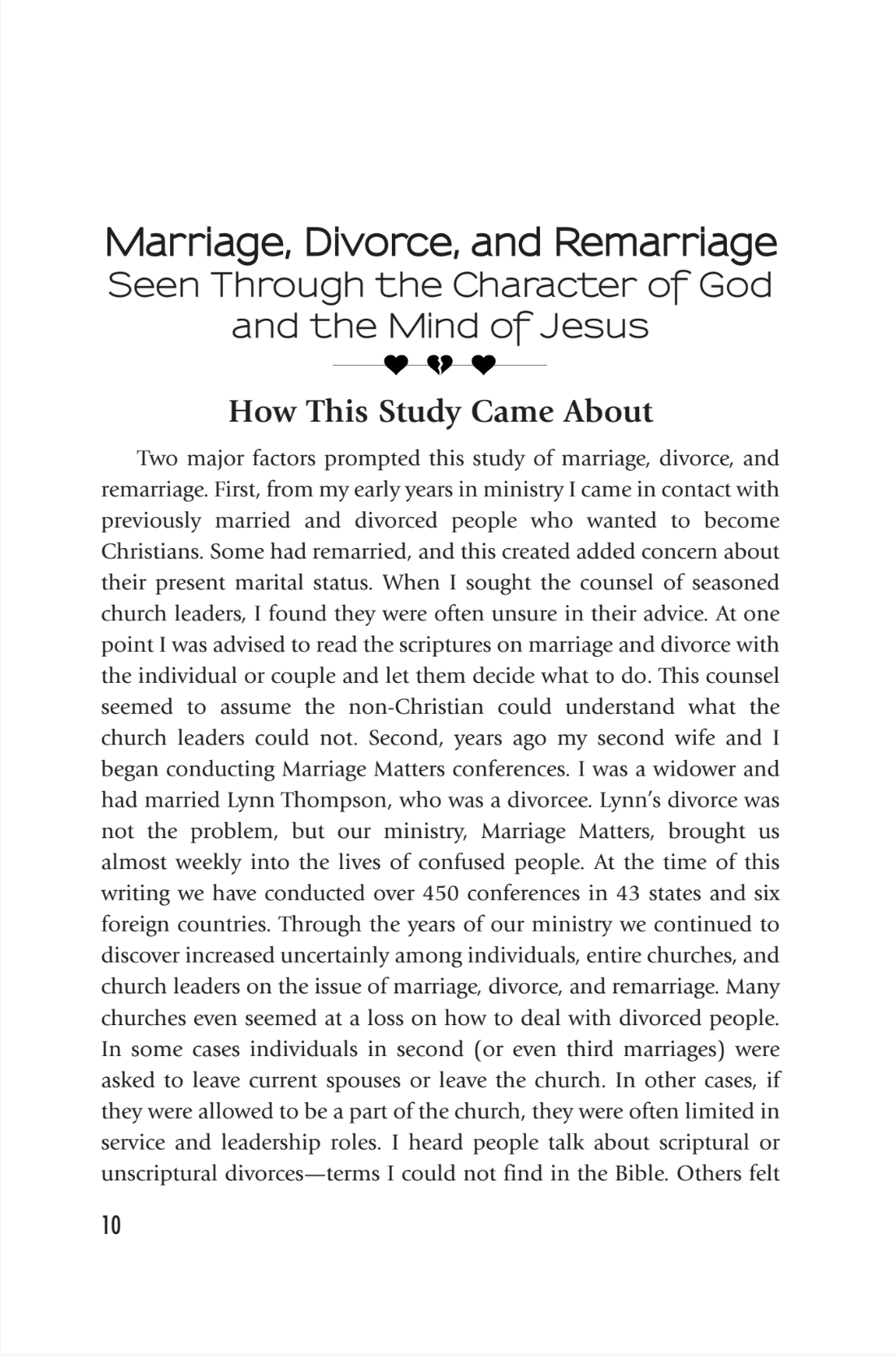 Marriage, Divorce, and Remarriage