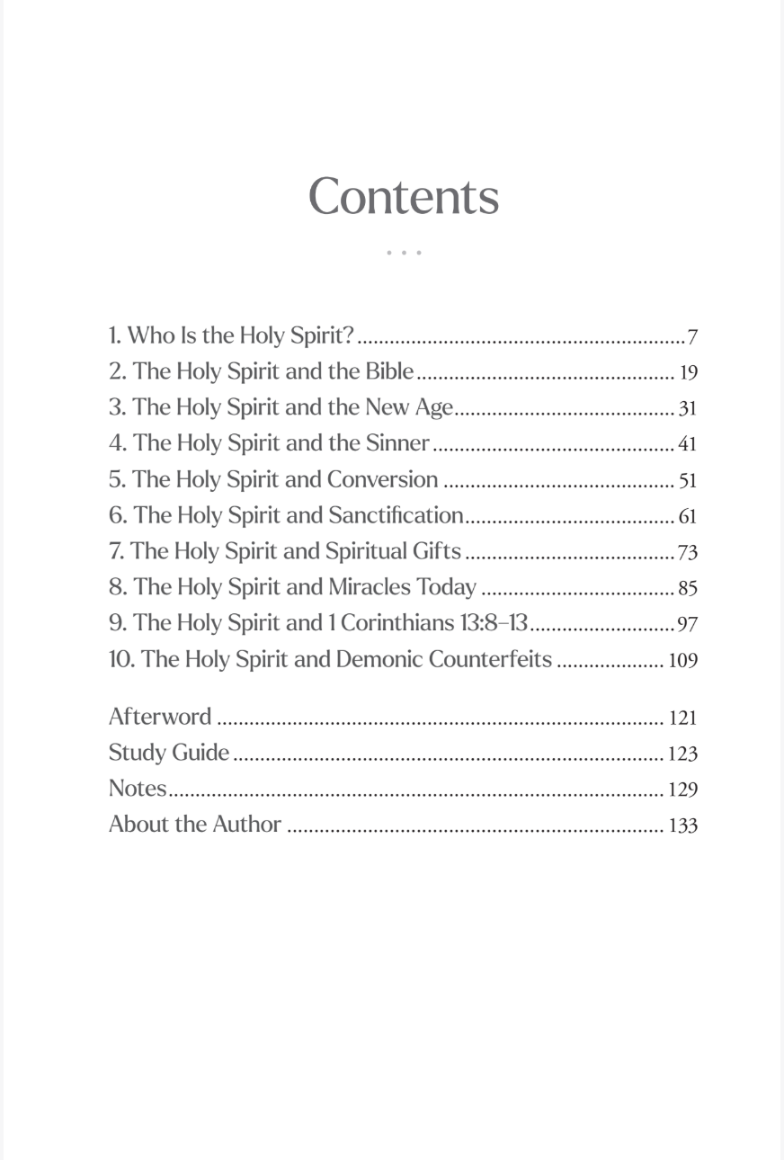 A printed table of contents page with the title 'Contents' at the top and a list of chapter and section headings with page numbers below on a white background.