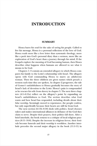 A scanned book page with the title page for 'Introduction' from a religious book, featuring a summary section below the title on a white page with black text.