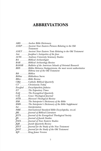A black-and-white page titled 'ABBREVIATIONS' with a list of shortened references and abbreviations, including ARB, ANEP, and others, arranged in two columns on a white page.