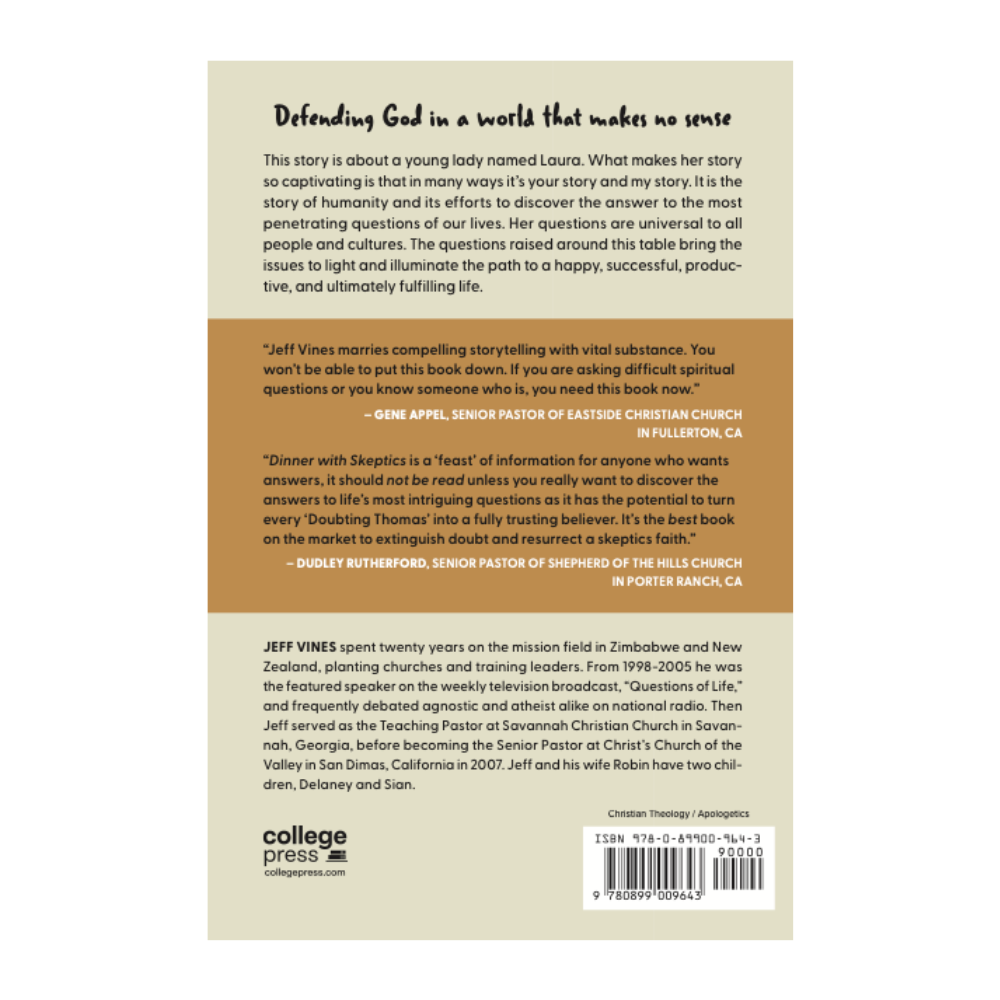 The back cover of a book, featuring a beige background with a brown title band, black text, a brown quote block, and a barcode at the bottom right.